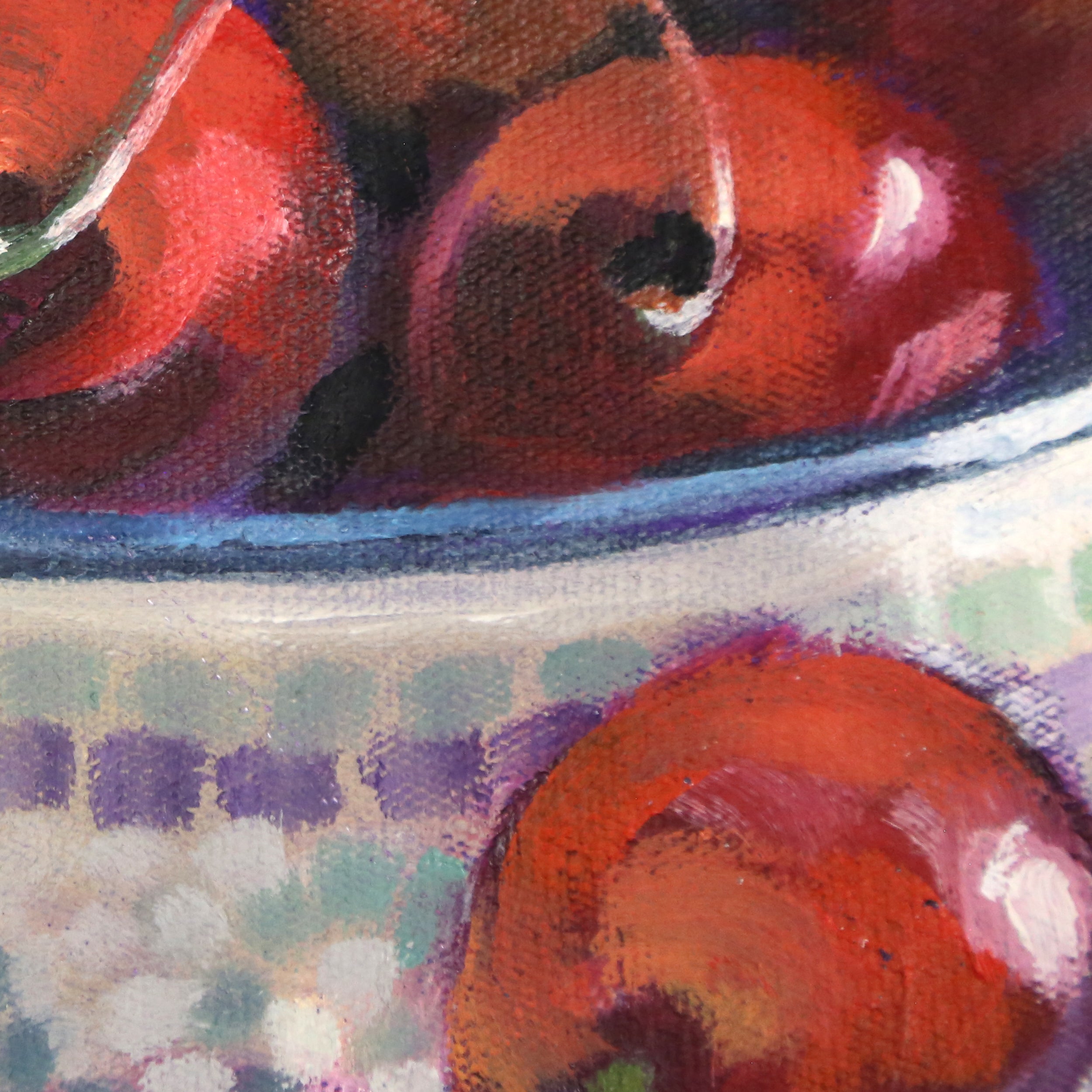 Cherry Feast Oil Painting – Original Fine Art by Ellen Casalena